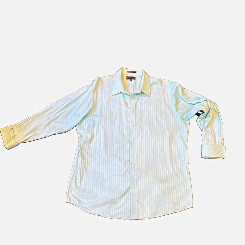 Paul Fredrick Dress Shirt 18-35 Two-Ply 100% Cotton 2XL Tiffany Blue